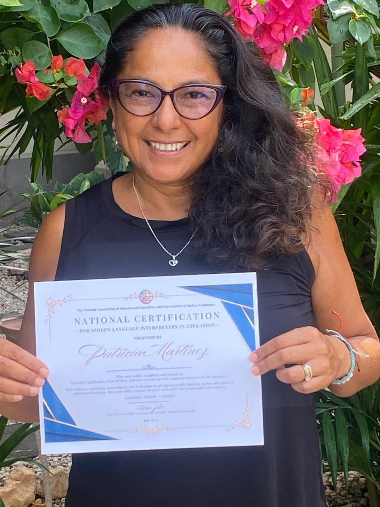 Patricia Martinez Certification.